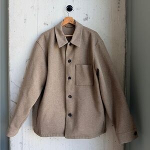 Uniqlo Shirt Jacket Beige Wool